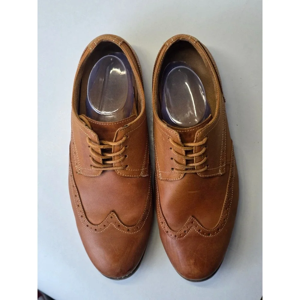 Vostey Milan Men's Dress Shoes Size 13 Brown Leather‎ Oxford Lace Up BMY629